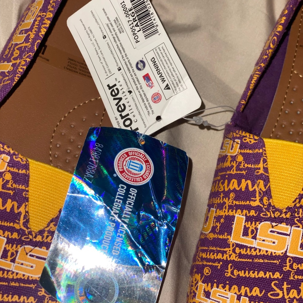 LSU Tigers canvas shoes NWT size large